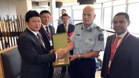 Bareskrim Polri menyambangi markas kepolisian Selandia Baru untuk bertukar pendapat dan menjalin kerjasama dalam hal tersebut. Foto: dok. Polri