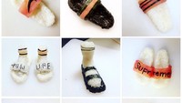 Bahkan dengan tulisan Summer chef berusia 18 tahun ini juga membuat aneka sendal dengan berbagai merek. Hayoo, pilih yang mana? Foto: Yujia Hu