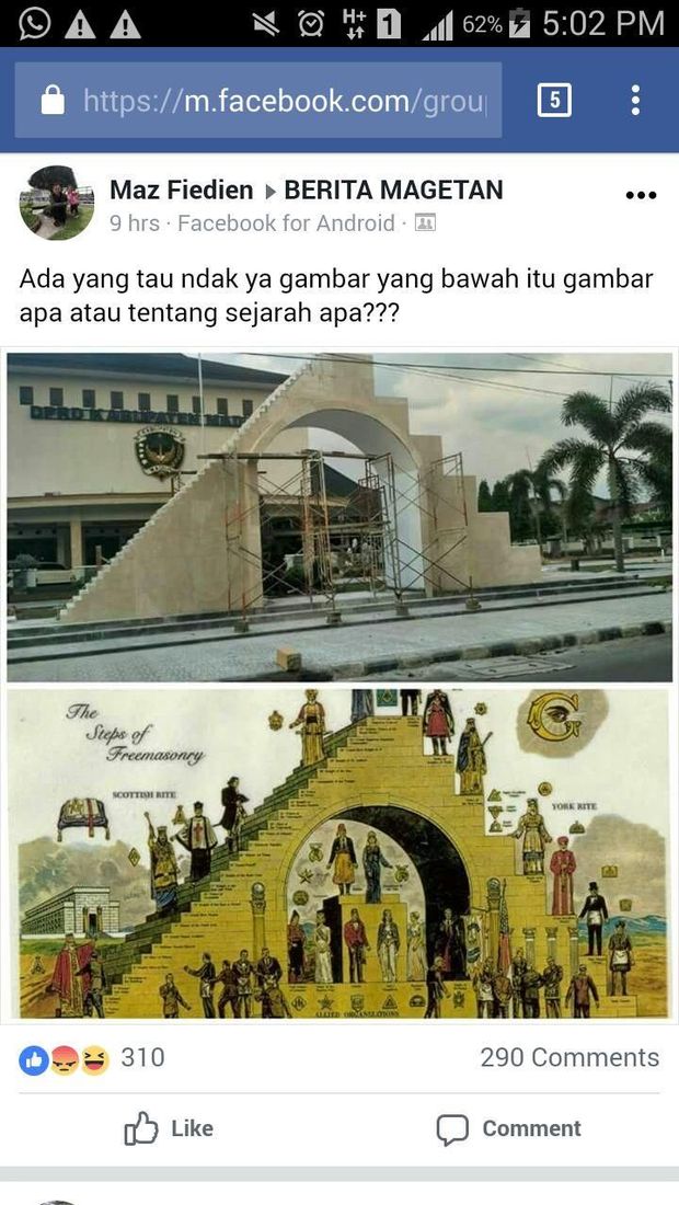 Viral, Tugu DPRD Kabupaten Madiun Dianggap Mirip Tangga Freemasonry