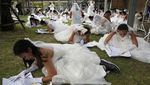 Unik! Ratusan Calon Pengantin Ini Ikuti Lomba Lari