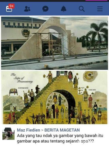 perbandingan tugu demokrasi dan tangga freemasonry viral di media sosial