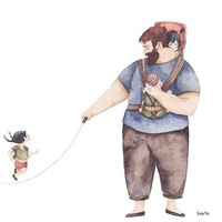 Ayah merupakan seorang pria yang handal untuk mengerjakan pekerjaan multitasking. Foto: Instagram vskafandre