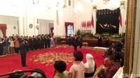 Presiden Jokowi yang melantik Marsekal Hadi Tjahjanto sebagai Panglima TNI (Foto: Danu Damarjati/detikcom)