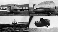 Stipa Caproni, sebuah pesawat eksperimen asal Italia dengan bentuk aneh mirip tong bersayap dengan baling-baling di tengahnya (1932). Istimewa/gizmodo.