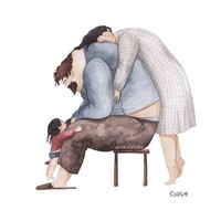 Ayah adalah seorang pria biasa yang juga bisa merasakan sedih. Tapi, salah satu kekuatan terbesarnya adalah mendapatkan dukungan pelukan dari istri dan anak. Foto: Instagram vskafandre