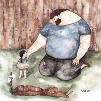 Menjadi sedih bersama. Kesedihan putrinya adalah kesedihan ayah juga, termasuk saat buah hatinya kehilangan peliharaan kesayangan. Foto: Instagram vskafandre