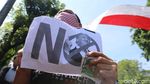 Suasana Terkini Demo di Depan Kedubes AS