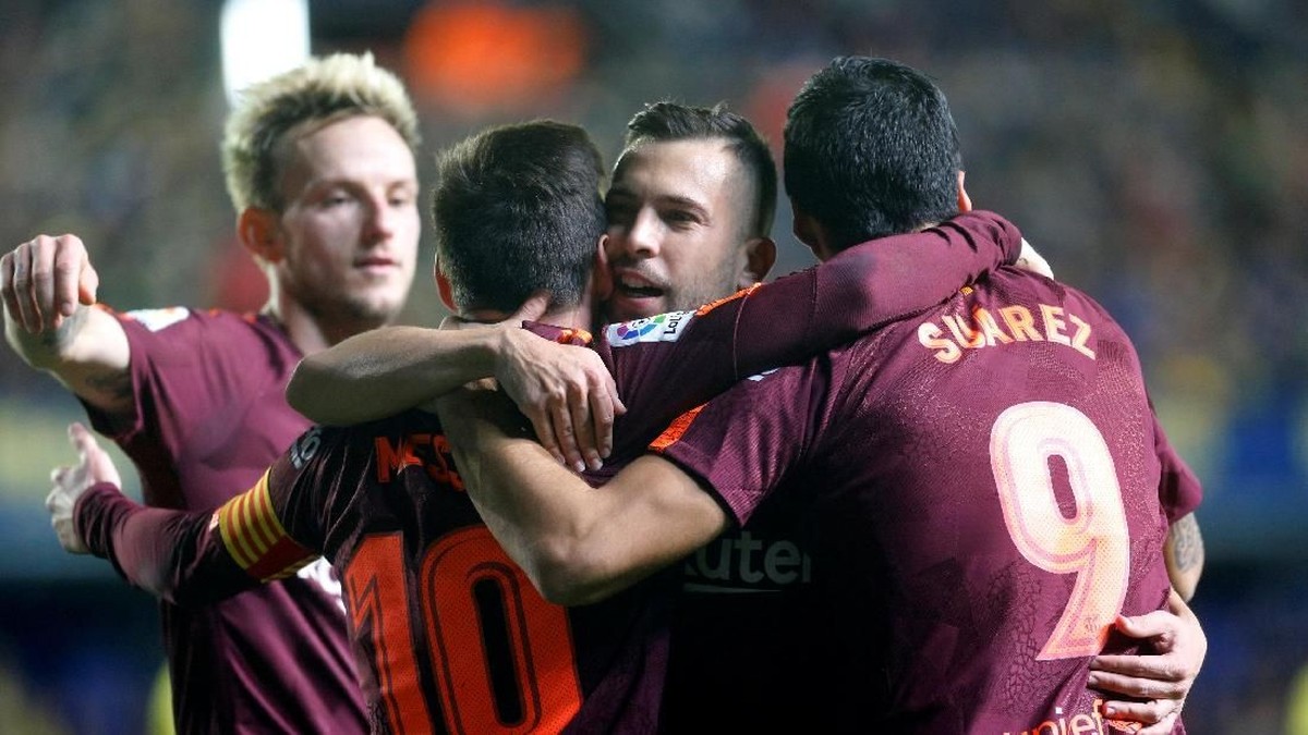 Para pemain Barcelona (Foto: Heino Kalis/Reuters)