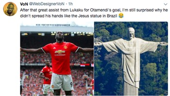 Selebrasi Lukaku pun jadi olok-olok. Foto: Screenshot Twitter