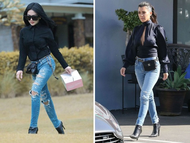 2017 menjadi tahun kembalinya tren tas pinggang, termasuk Chanel ikut merilisnya. Syahrini pun pernah tampil dengan tas pinggang quilted Chanel yang mirip dengan Kourtney Kardashian. Bahkan dengan padu padan busana yang hampir sama pula. Foto: Instagram