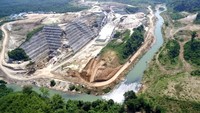 Bendungan Karian di Lebak, Banten. Terbesar ketiga setelah Jatiluhur dan Jatigede. Pool/Kementerian PUPR.