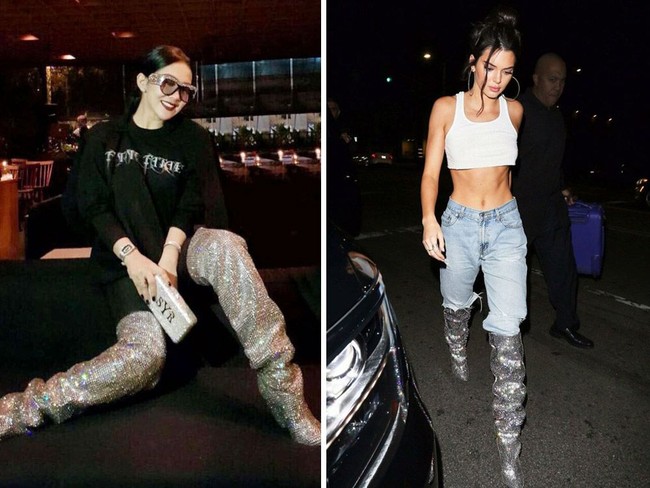 Sepatu ini jadi perbincangan karena harganya yang mencapai US$ 10 ribu atau Rp 130 jutaan. Hebatnya lagi, banyak yang mengantre hingga waiting list untuk mendapatkan boots glitter dari Saint Laurent ini. Rihanna tercatat jadi selebriti pertama yang memakainya, diikuti Syahrini dan lalu Kendall Jenner. Foto: Instagram