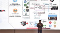 Ketua KPK Agus Rahardjo menyampaikan laporan saat Pembukaan Konferensi Nasional Pemberantasan Korupsi ke-12 