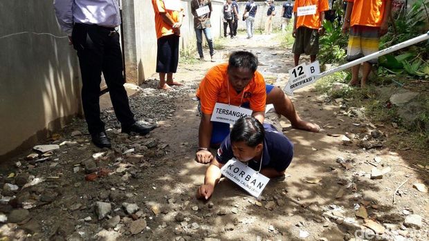 Rekonstruksi Pembacokan Caling di Ciputat, 20 Adegan Diperagakan