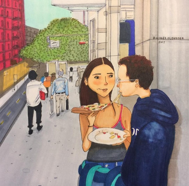 Satu piring berdua, dan menyuapi pasangan juga jadi salah satu hal manis yang dilakukan pasangan suami istri. Foto: Instagram