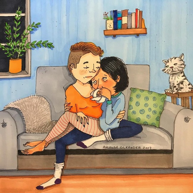 Ketika istri sedang sakit, rasanya ingin selalu dekat dan berada dalam pelukan suami sepanjang waktu. Bagi istri berada di dekat suami bisa menjadi obatnya tersendiri. Foto: Instagram