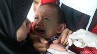 Hampir seluruh anak-anak menangis saat vaksin.