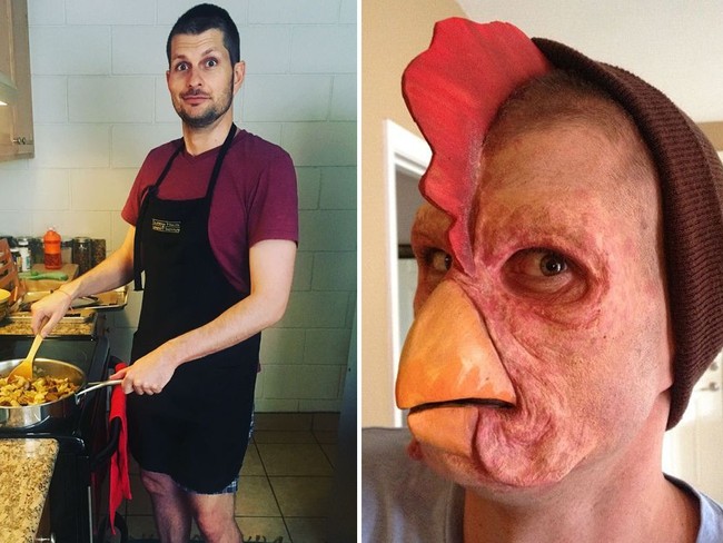 Makeup ini mungkin tak seseram yang lain namun cukup menyeramkan jika orang tersebut tiba-tiba mendatangi Anda. Foto: Instagram