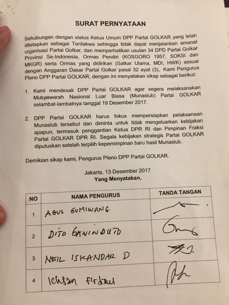 Lebih dari 2/3 Peserta Pleno Golkar Desak Munaslub 19 Desember Lebih dari 2/3 Peserta Pleno Golkar Desak Munaslub 19 Desember