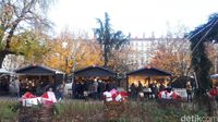 Suasana Christmas Market di Lyon yang ramai penduduk setempat (Afif Farhan/detikTravel)
