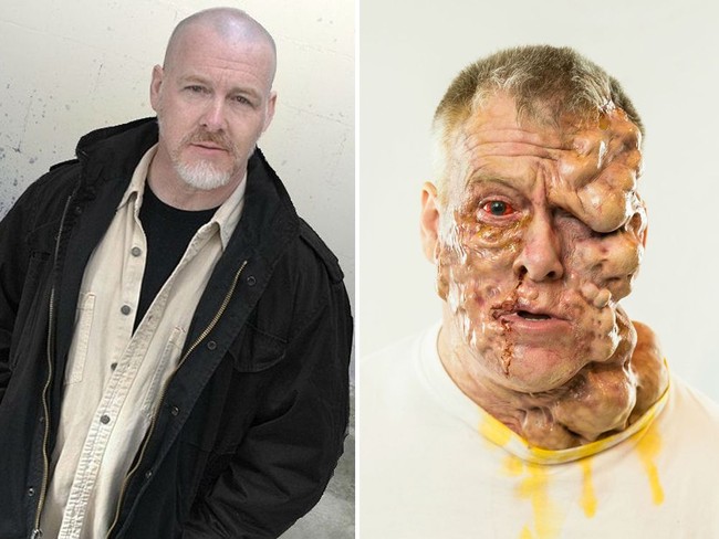 Pria bernama Jeusty ini menjadi model special effect yang hasilnya seperti orang babak belur. Foto: Instagram