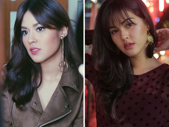 Meski beda gaya rambut, penyanyi Raisa dan aktris Rebecca Tamara dinilai penggemar mereka, memiliki kemiripan. Keduanya memiliki wajah dan bibir yang mirip. Foto: Ist, Instagram