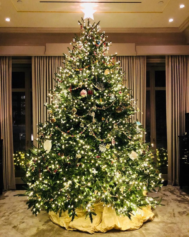 Pohon Natal Kelly Rippa juga cukup ramai meski tak seramai Kylie. Bedanya, Kelly menerapkan sejumlah hiasan rantai. Foto: Instagram