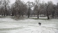 Salju turun di Greenwich Park, sisi tenggara London. 10 Desember 2017 (Foto: Dok. REUTERS/Simon Dawson)