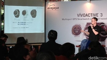 Sebagai jam tangan pintar untuk olahraga, Vivoactive 3 tentu dilengkapi pengukur detak jantung, yang diberi nama Elevate. Foto: detikINET/Anggoro Suryo Jati