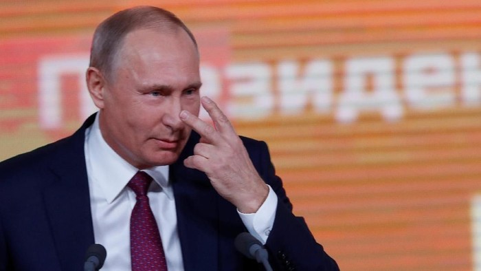 Russian President Vladimir Putin speaks during his annual end-of-year news conference in Moscow, Russia, December 14, 2017. REUTERS/Sergei Karpukhin