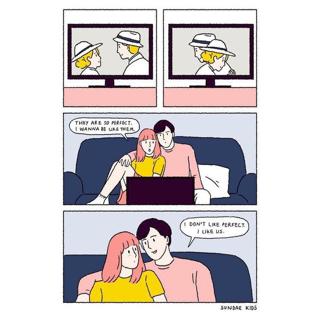 Saat sang suami memberikan kata-kata manis dan gombalannya yang membuat hati istri bahagia. Foto: Instagram