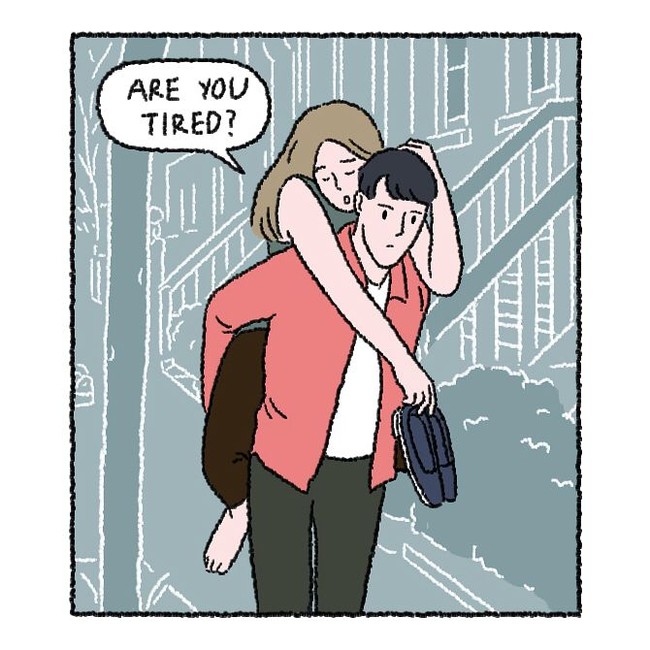 Saat suami pulang bekerja, sang istri akan menyambutnya dengan manja dan bertanya apakah kamu lelah? Foto: Instagram