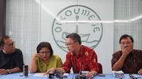 Hadir dalam jumpa pers tersebut (kiri-kanan) Ketua PGI, Pdt Albertus Patty, Ketua Umum PGI, Pdt Henriette Lebang, Kahumas PGI Jeirry Sumampow dan Ketua PGI Wilayah Jakarta Pdt Manuel Raintung.