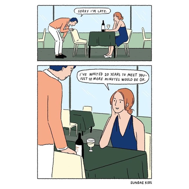 Ketika merencanakan makan malam romantis tapi sang suami terlambat, maka si istri akan memaafkannya dengan kalimat romantis. Foto: Instagram