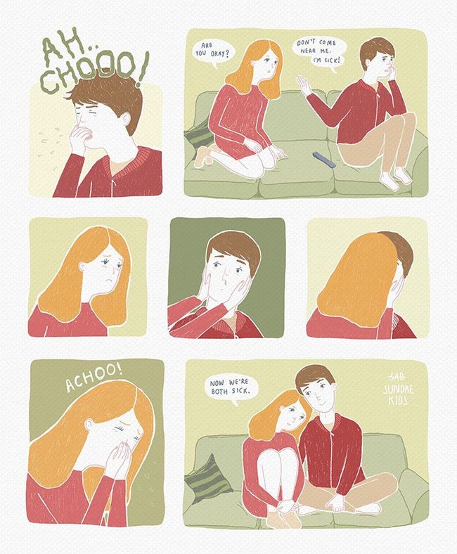 Menghadapi segalanya bersama baik susah ataupun senang, termasuk jika suami sakit, sang istri juga akan ikut sakit. Foto: Instagram