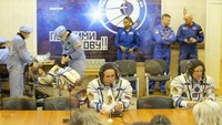 Tiga astronot anggota baru Stasiun Luar Angkasa Internasional (ISS) berasal dari Rusia, AS, dan Jepang (Foto: Dok. Reuters)