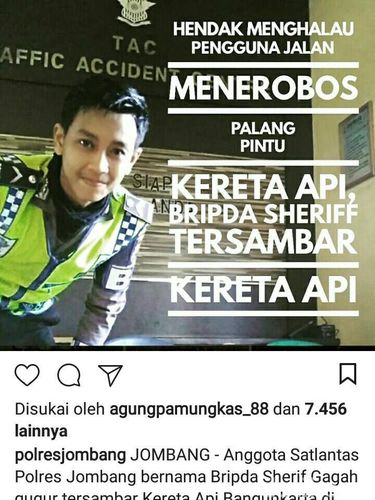 Foto polisi ganteng meninggal tertabrak KA viral/