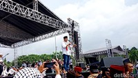 Dalam orasinya Anies menegaskan bahwa Yerusalem merupakan Ibu Kota Palestina. (Foto: Kanavino Ahmad Rizqo/detikcom)