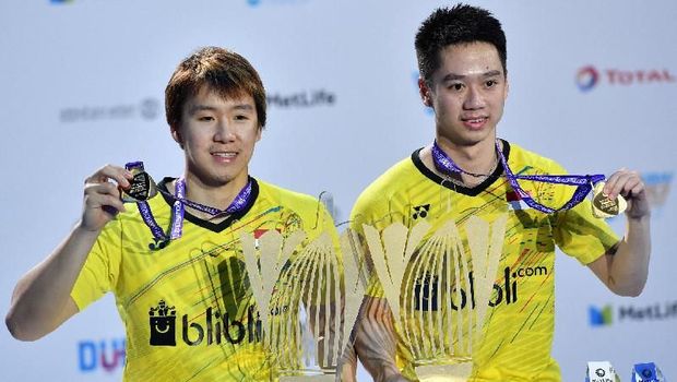 Kevin Sanjaya/Marcus Gideon masih terlalu tnagguh bagi Rian Agung/Hendra Setiawan.