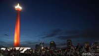 Begini penampakan massa Aksi Bela Palestina pagi ini di lapangan monas.