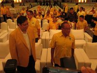 Sofa VIP yang sebelumnya dipasang di pembukaan Rapimnas Golkar.
