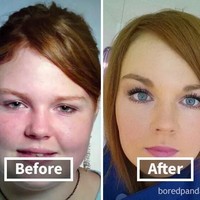 Sukses menurunkan bobot hingga 43 kg, wanita berambut pirang ini pun berubah wajahnya. Foto: Dok. Bored Panda