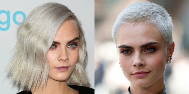 Cara Delevingne pun mengubah rambutnya menjadi cepak. Gayanya jadi terlihat lebih tomboy.  Foto: ist.