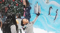 Di wahana bermain anak ini penuh dengan salju dan pernak-pernik winter. Seakan berada di daerah kutub sana.