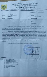 Muspika di Bogor Pelajari Surat Teguran Kades soal 