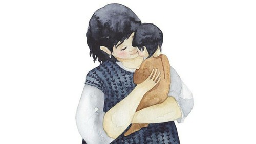 ilustrasi ibu dan anak