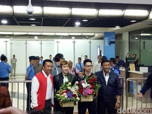 Tiba di Indonesia, Kevin/Marcus Disambut Menpora dan Ketum PBSI