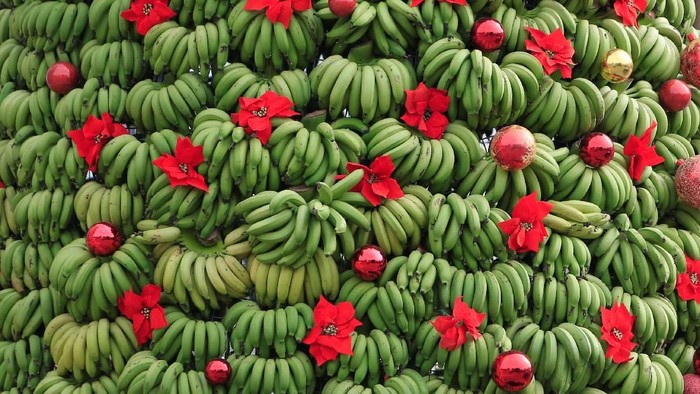 Unik Ada Pohon Natal Terbuat Dari Pisang Di Lebanon 