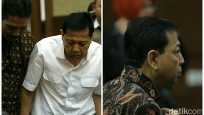 Beda Ekspresi Novanto-Istri Saat Sidang Dakwaan dan Eksepsi
