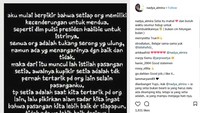 Tiba-tiba saja ia mengunggah tulisan soal poligami. (Dok. Instagram/nadya_almira)